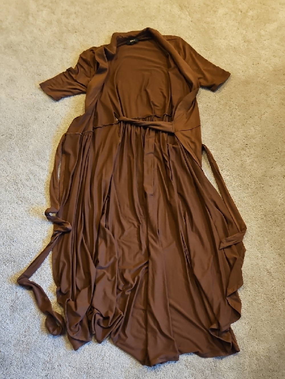 Quince Brown Maxi Wrap Dress - Picture 11 of 11